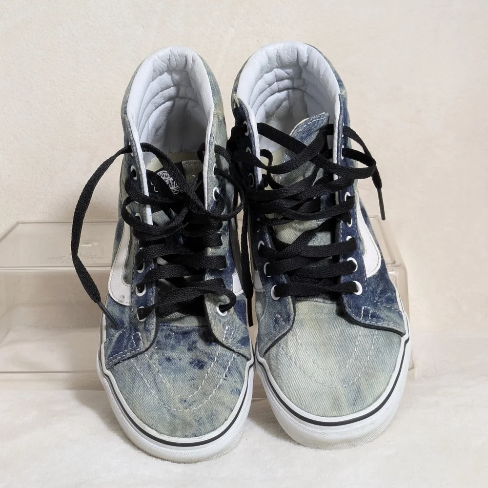 Vans Sk8-Hi Acid Wash‎ Denim Jean Sneakers Skater Grunge Goth Sz W6.5 M5